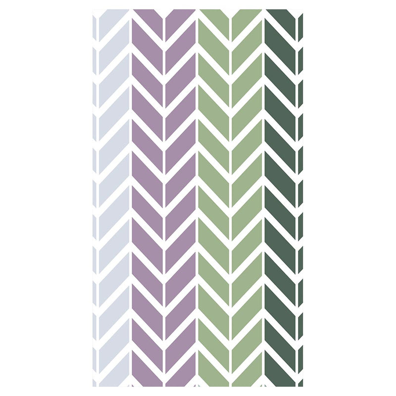 GEOMETRIC GREEN AND PURPLE CHEVRON PATTERN BUFF
