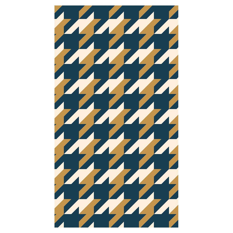 HOUNDSTOOTH BLUE AND GOLD BUFF