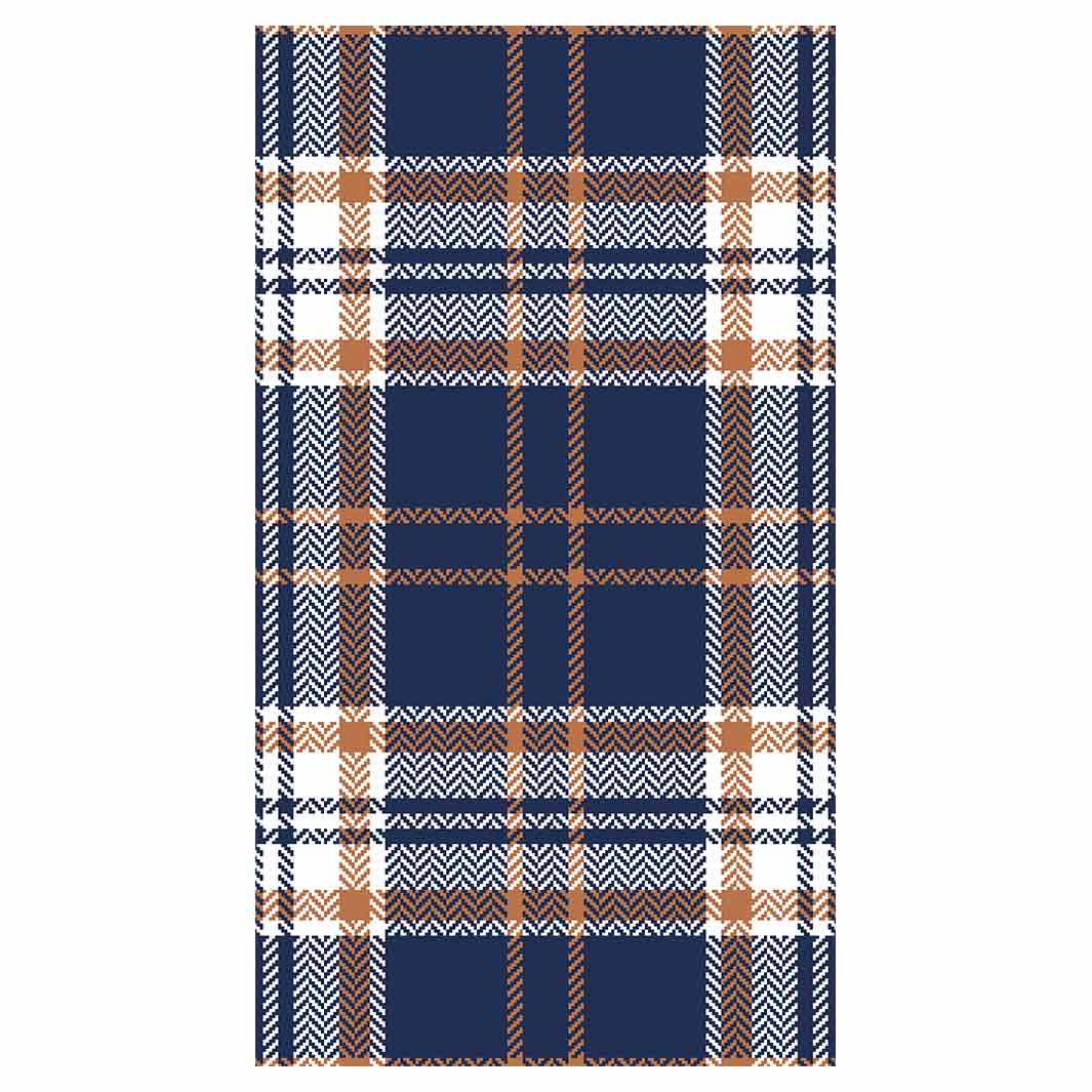 NAVY AND GOLD PLAID PATTERN BUFF