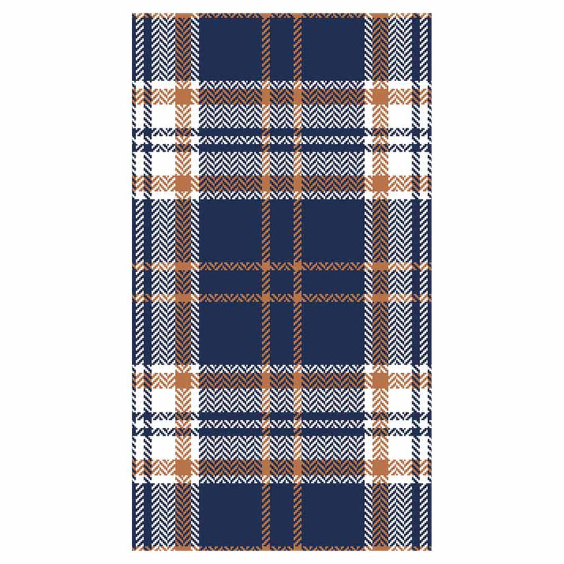 NAVY AND GOLD PLAID PATTERN BUFF