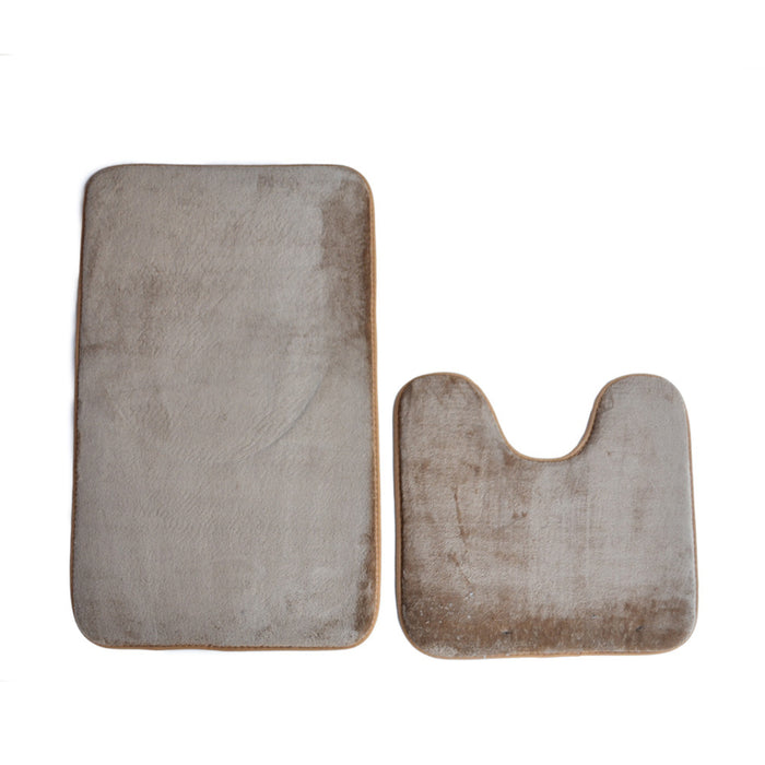 2 PIECE MEMORY FOAM BATH MAT SET TAUPE