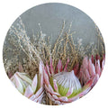 FLORAL DEEP PINK KING PROTEA ROUND CLOCK