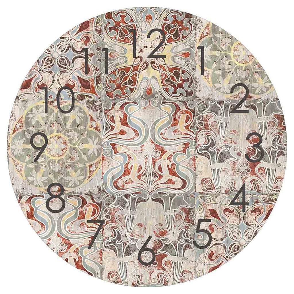 ANTIQUE FADED MOROCCAN TILE ROUND CLOCK