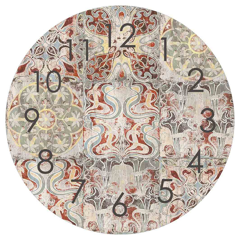 ANTIQUE FADED MOROCCAN TILE ROUND CLOCK