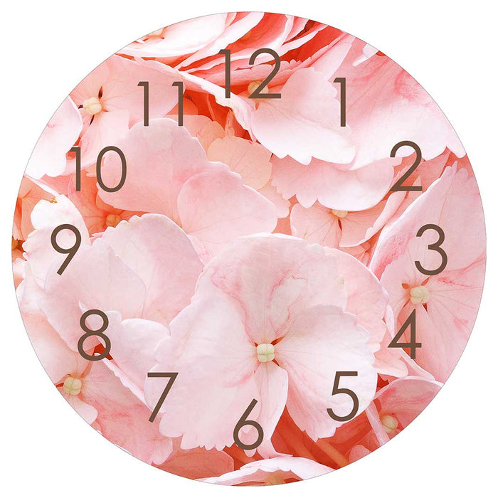 HYDRANGEA SOFT PINK ROUND CLOCK