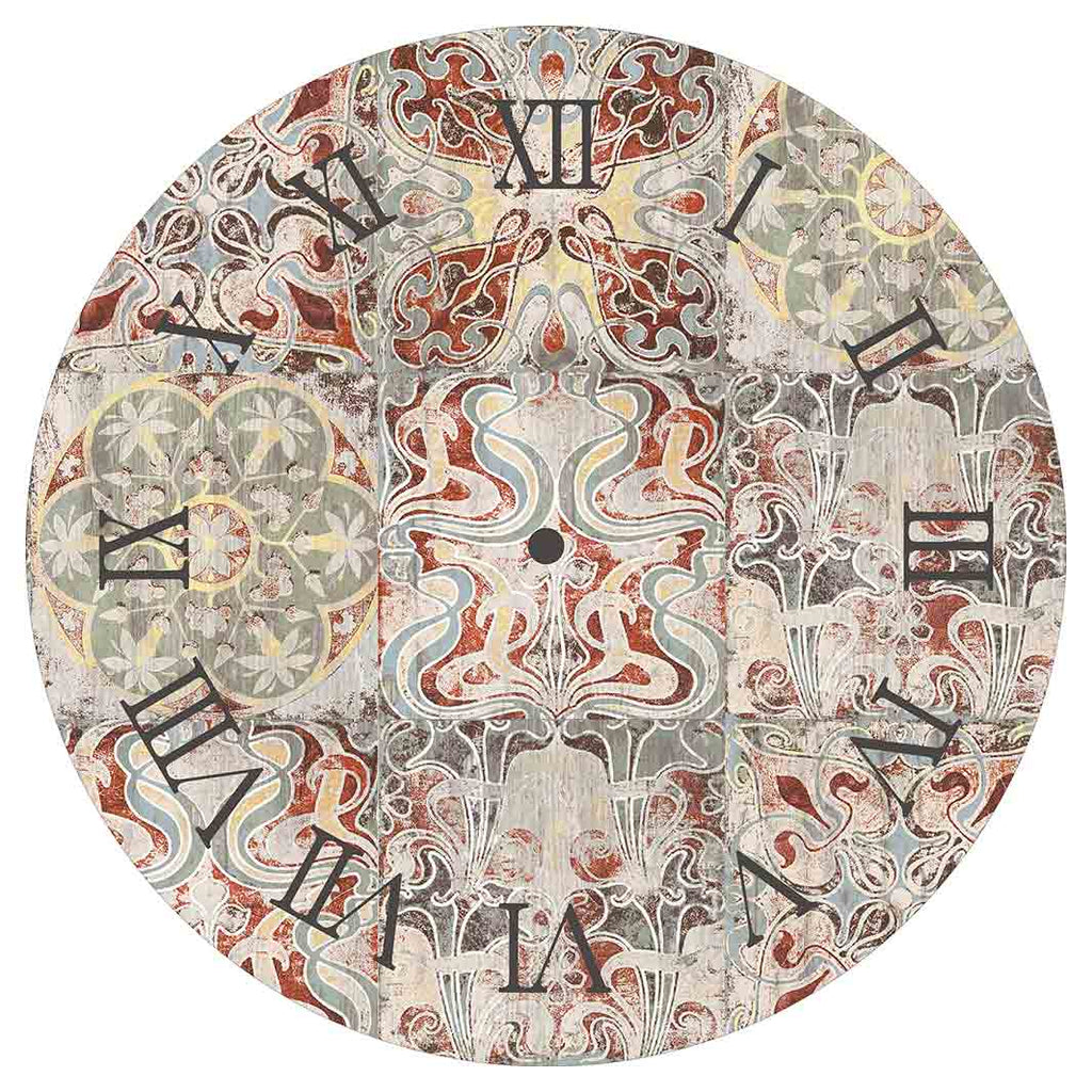 ANTIQUE FADED MOROCCAN TILE ROUND CLOCK
