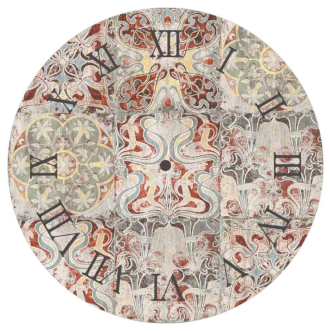 ANTIQUE FADED MOROCCAN TILE ROUND CLOCK