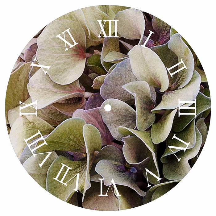 HYDRANGEA DEEP FLORAL TONES ROUND CLOCK