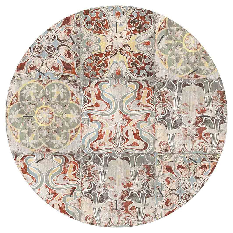 ANTIQUE FADED MOROCCAN TILE ROUND CLOCK