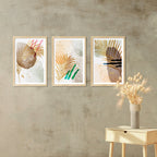 ABSTRACT COMPOSITE FRAMED CANVAS COLLAGES 3PCE