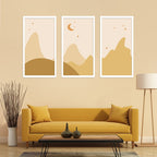 MODERN BROWN DESERT  3 PIECE COMPOSITE FRAMED CANVAS COLLAGES