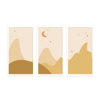 MODERN BROWN DESERT  3 PIECE COMPOSITE FRAMED CANVAS COLLAGES