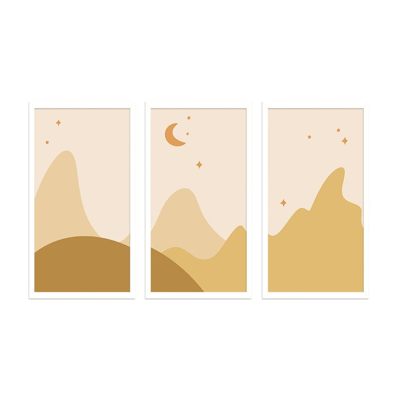 MODERN BROWN DESERT  3 PIECE COMPOSITE FRAMED CANVAS COLLAGES