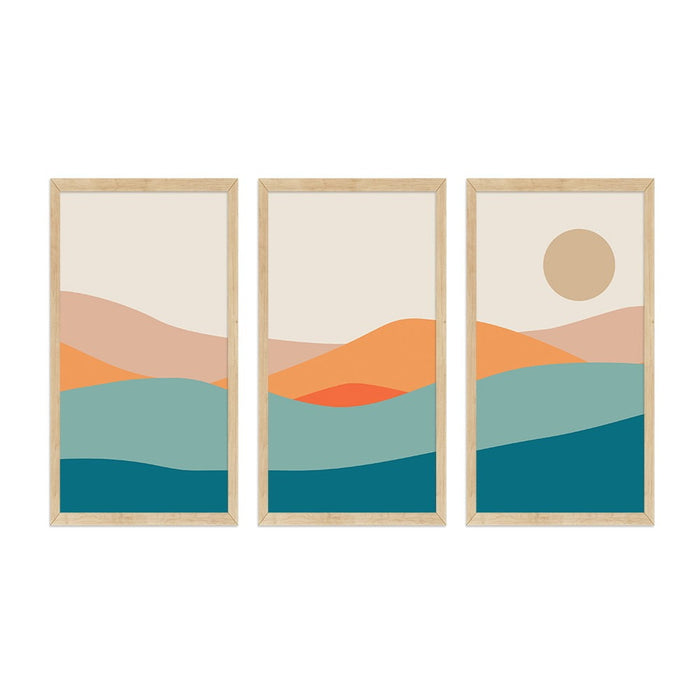 MODERN DESERT  3 PIECE COMPOSITE FRAMED CANVAS COLLAGES