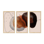 MODERN WATERCOLOUR  3 PIECE COMPOSITE FRAMED CANVAS COLLAGES