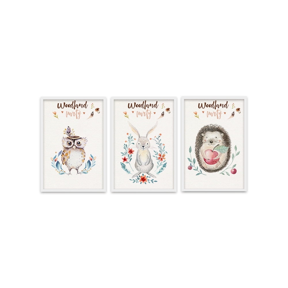 Composite Framed Canvas Collage 35x50 WOODLAND PARTY