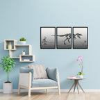 Composite Framed Canvas 3pce 40x60 WALKING T-REX