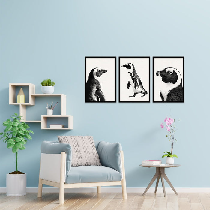 Composite Framed Canvas 3pce 40x60 PENGUIN