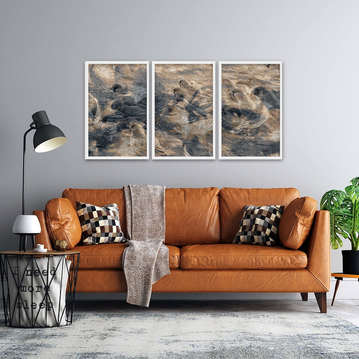 Composite Framed Canvas 3pce 40x60 Birds in Flight