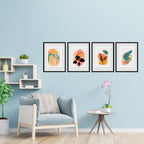 Composite Framed Canvas Collage 4pce 40x60 ABSTRACT