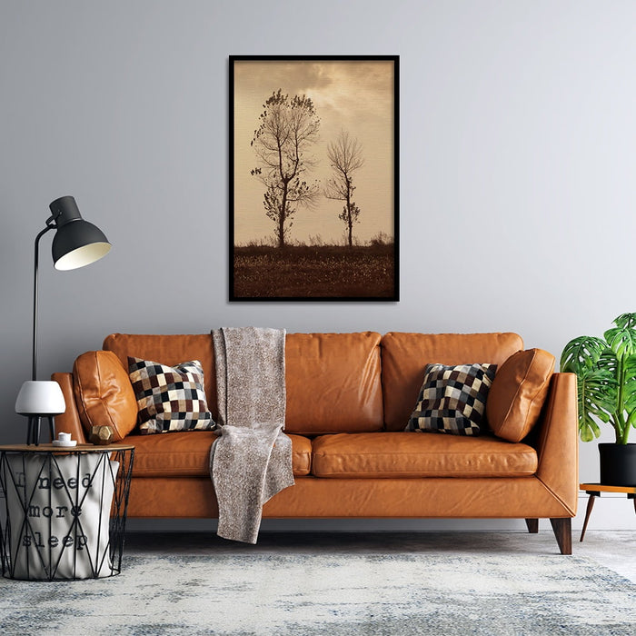 Composite Framed Canvas 50x75 Cloudy trees