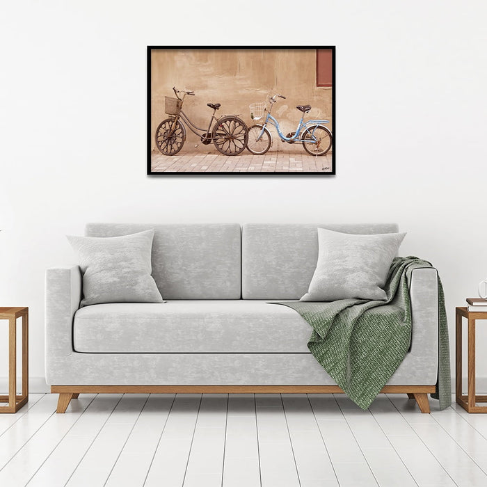 Composite Framed Canvas 50x75 The Blue Bicycle