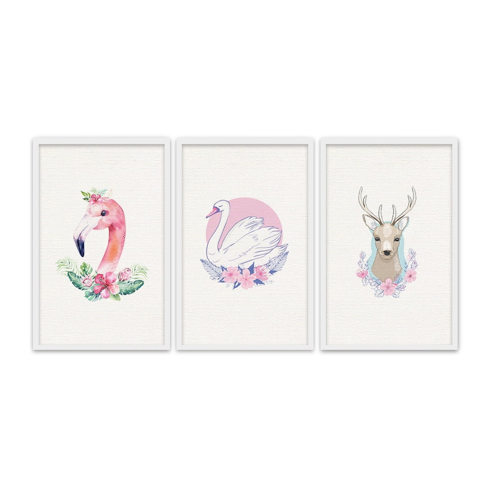 Composite Framed Canvas 3pce 65x45 FLOWER CROWN