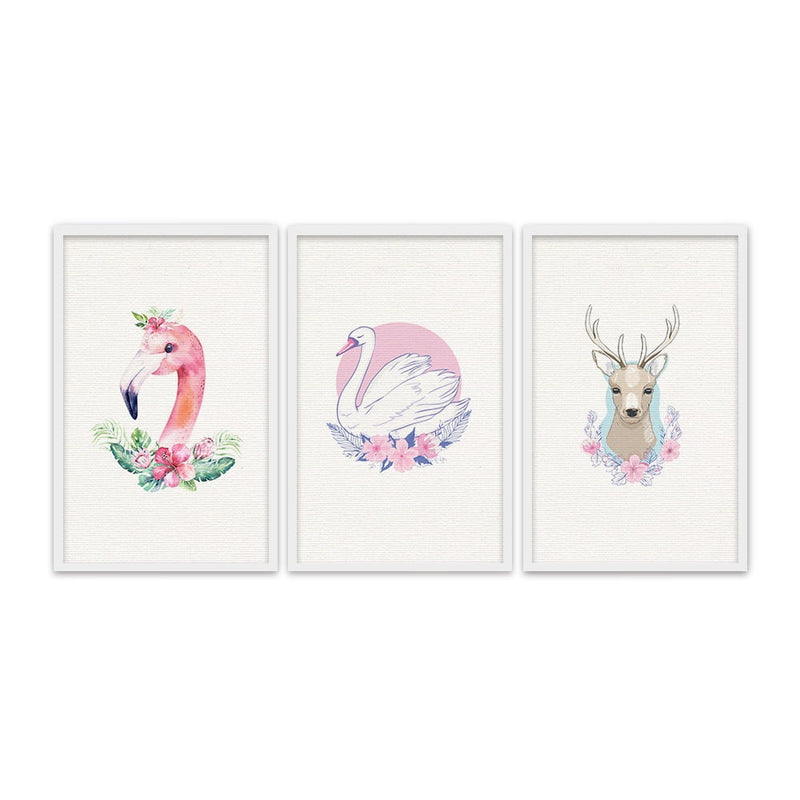 Composite Framed Canvas 3pce 65x45 FLOWER CROWN