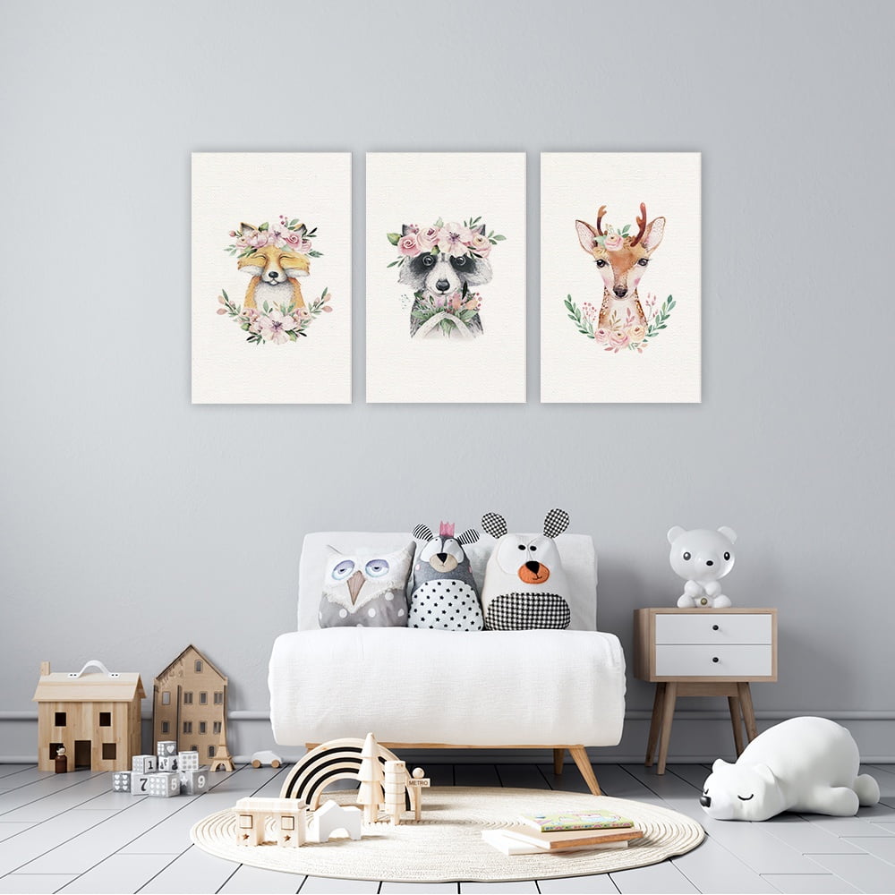 Composite Framed Canvas 3pce 65x45 FRIENDS OF THE FOREST