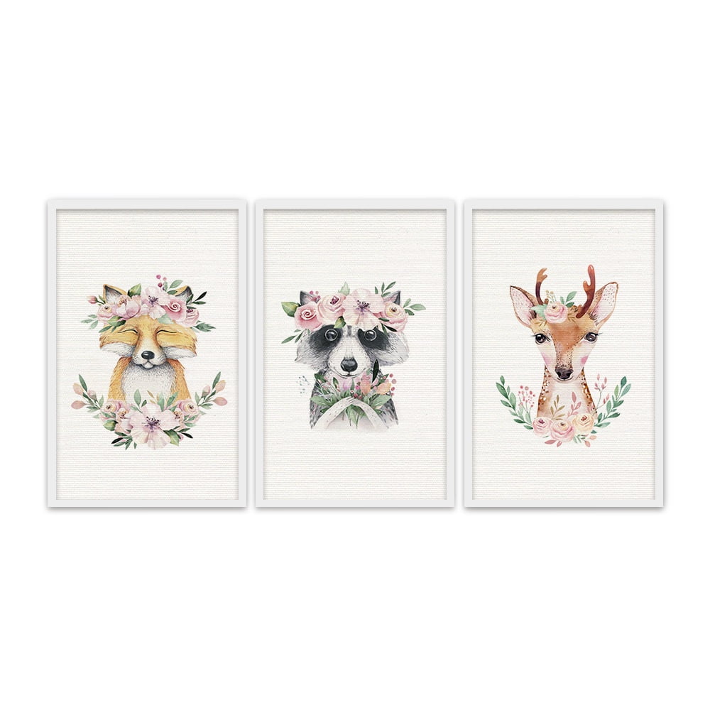 Composite Framed Canvas 3pce 65x45 FRIENDS OF THE FOREST