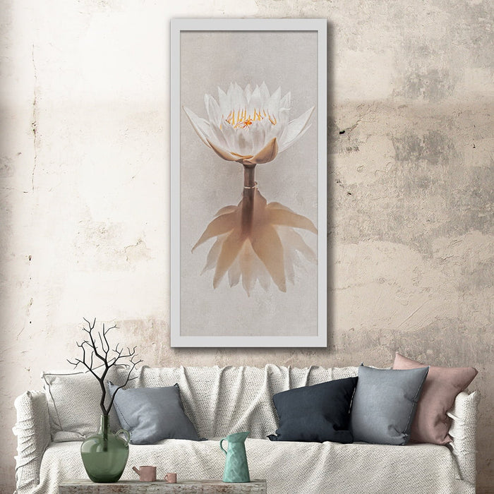 Composite Framed Canvas 77x150 WATER LILLY REFLECTION