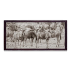 Composite Framed Canvas 77x150 WILDEBEEST IN DUST