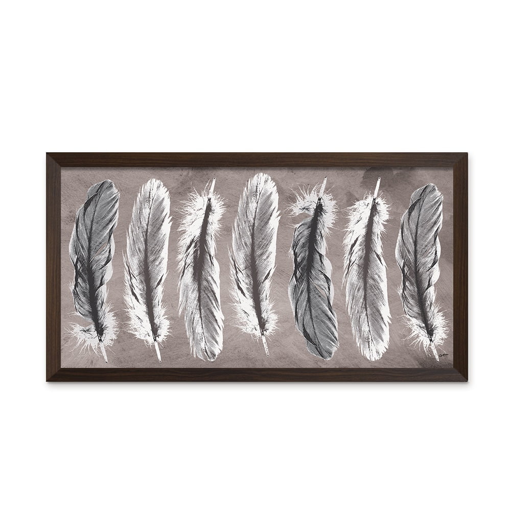 Composite Framed Canvas 77x150 Feathers