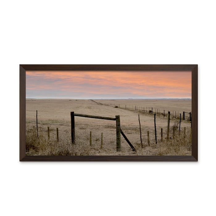 Composite Framed Canvas 77x150 Fenced Sunset