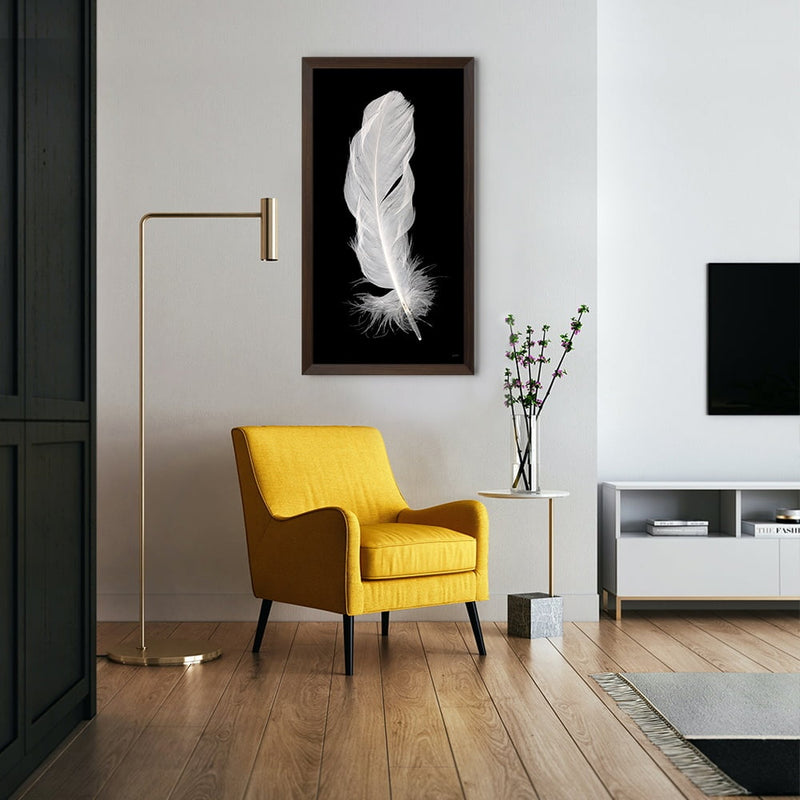 Composite Framed Canvas 77x150 White Feather