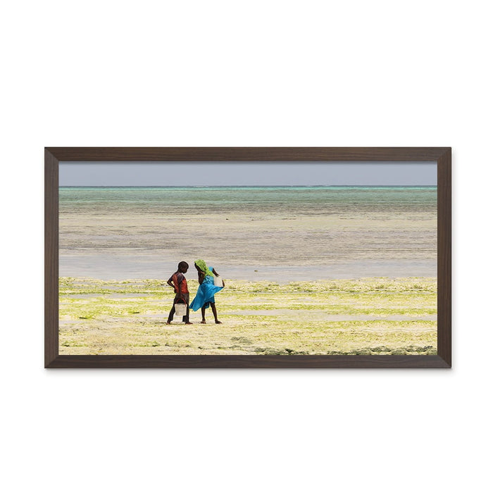 Composite Framed Canvas 77x150 Zanzibar Children Fishing