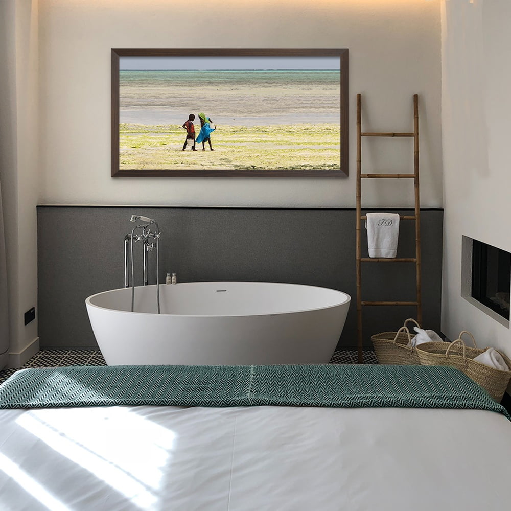 Composite Framed Canvas 77x150 Zanzibar Children Fishing