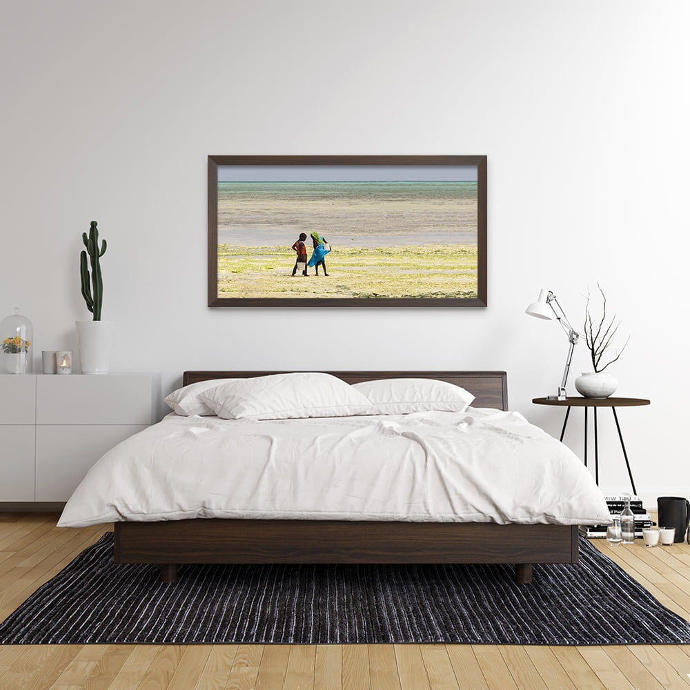 Composite Framed Canvas 77x150 Zanzibar Children Fishing