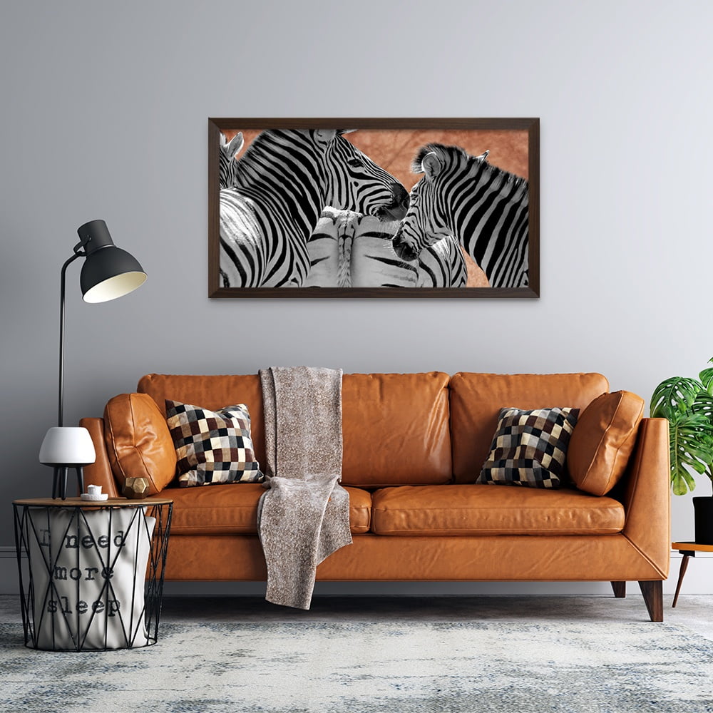 Composite Framed Canvas 77x150 Zebra Rust