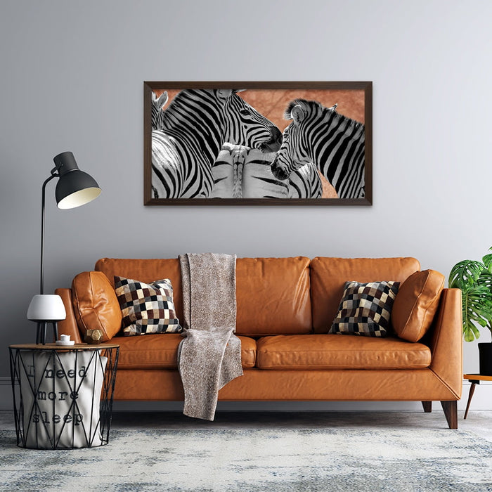 Composite Framed Canvas 77x150 Zebra Rust