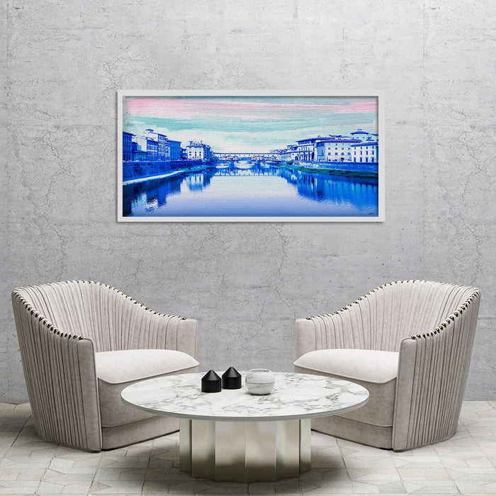 Composite Framed Canvas 77x150 Florance in Blue