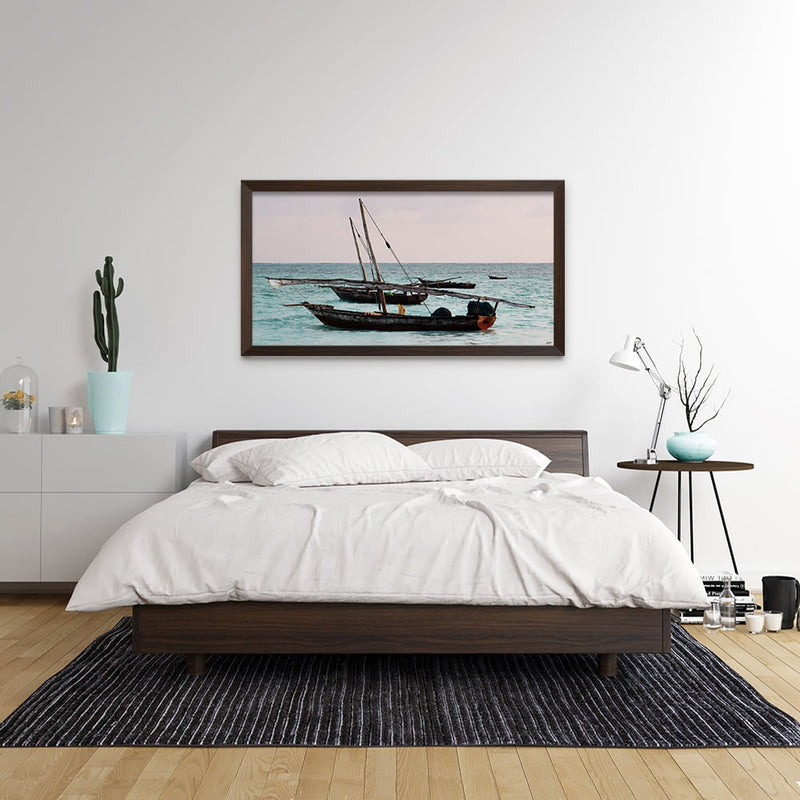 Composite Framed Canvas 77x150 Dhows at Sunrise