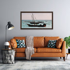 Composite Framed Canvas 77x150 Dhows at Sunrise