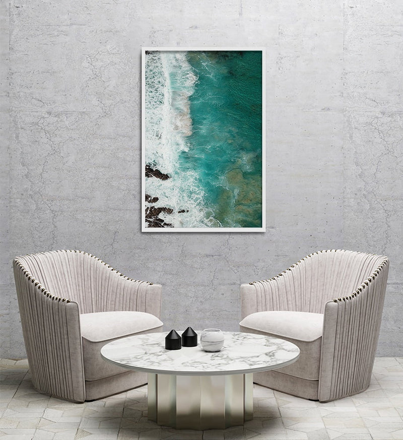 Composite Framed Canvas 80x100 Blue Waves