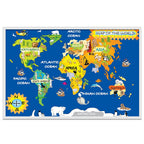 Composite Framed Canvas 80x100 KIDS MAP BLUE