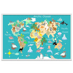 Composite Framed Canvas 80x100 KIDS MAP TEAL