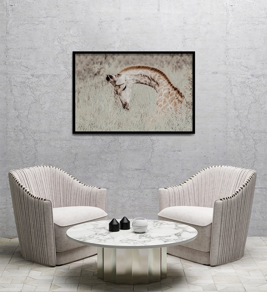 Composite Framed Canvas 80X100 RELAXED GIRAFFE