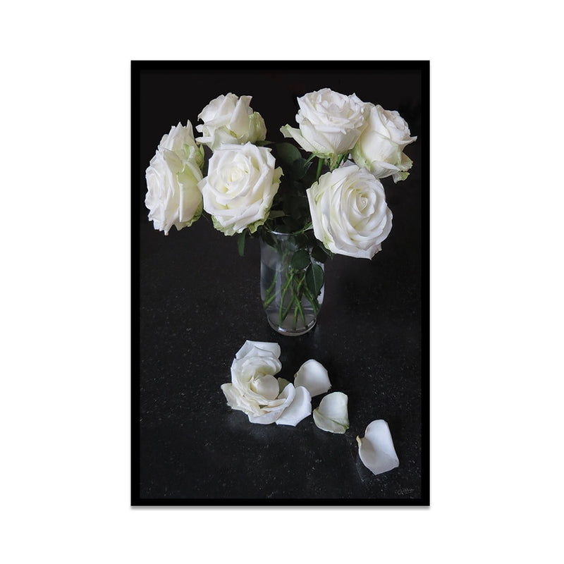 Composite Framed Canvas 80x100 Black & white Roses