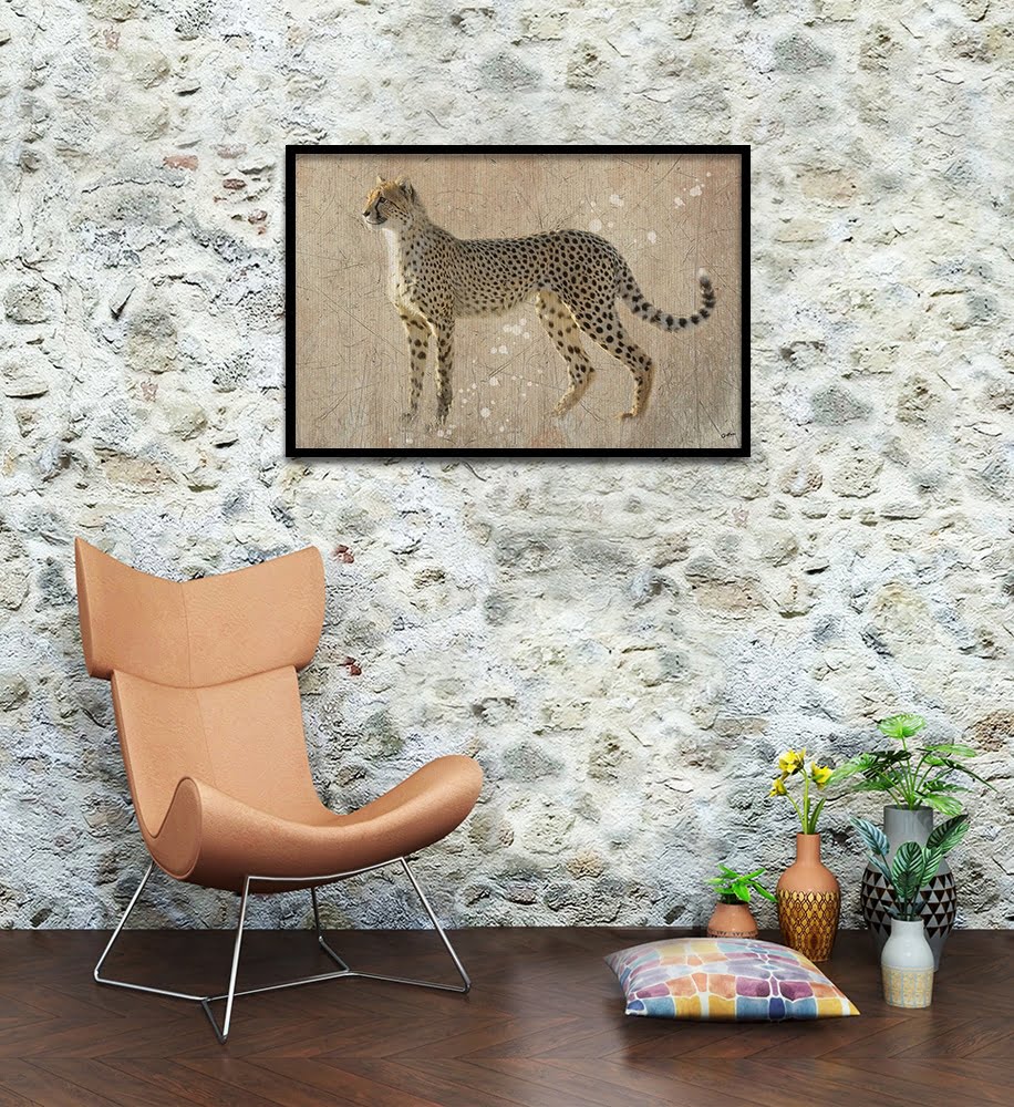 Composite Framed Canvas 80x100 Cheetah Pattern
