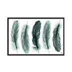 Composite Framed Canvas 80x100 Five sage Feathers